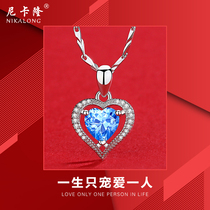 Sterling silver 999 necklace female choker niche design sense light luxury exquisite pendant jewelry birthday gift to girlfriend