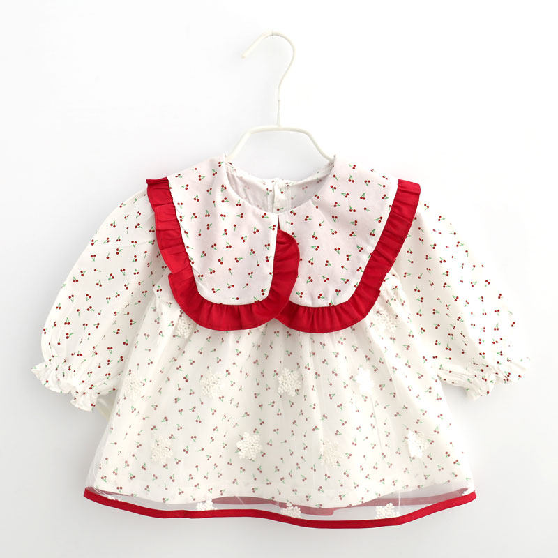 Female Baby Princess Waterproof Apron Baby Anti Dirty Hood Clothes Baby Eating Containment Pocket For Spring And Autumn Palate Lace Dress Thin