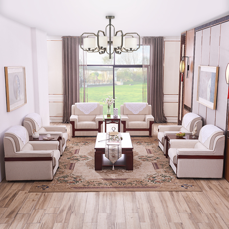 Conference Business Negotiation Simple Office Showroom Furniture Modern Single Leather Art Fabric Reception Sofa Matching Combination