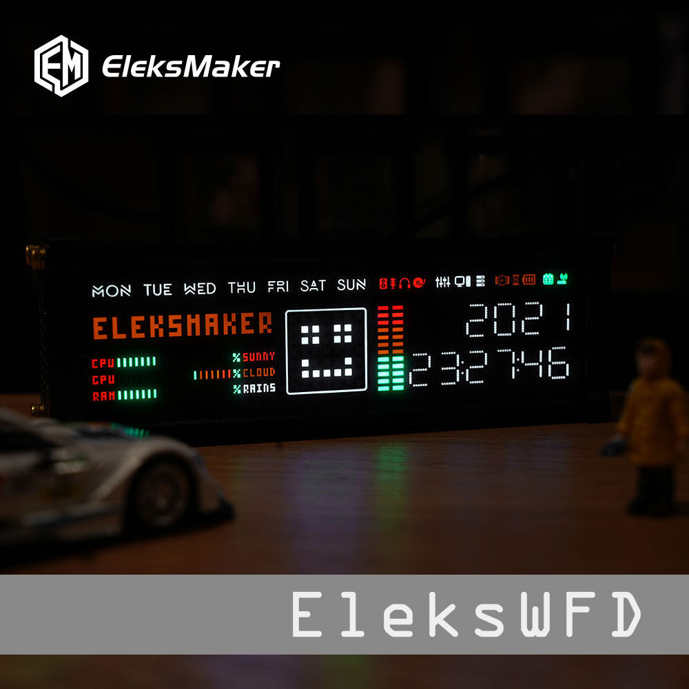 EM| Creative Desktop Vintage Electronic Analog Fluorescent Tube Clock Matrix Cyberspace Boyfriend Gift | EleksWFD