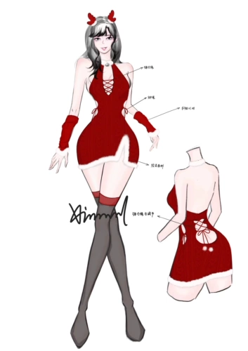 Оригинальное рождественское приталенное платье-комбинация, косплей