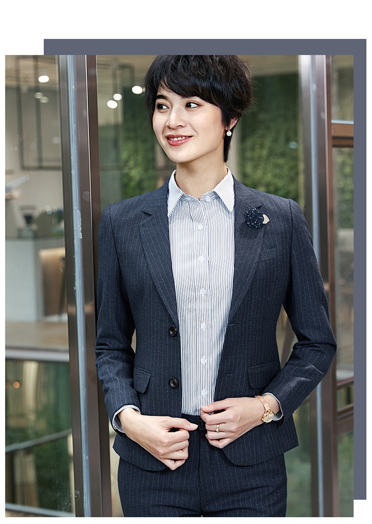 Bộ đồ sọc xanh Bộ đồ nam và nữ áo vest nam cao cấp
