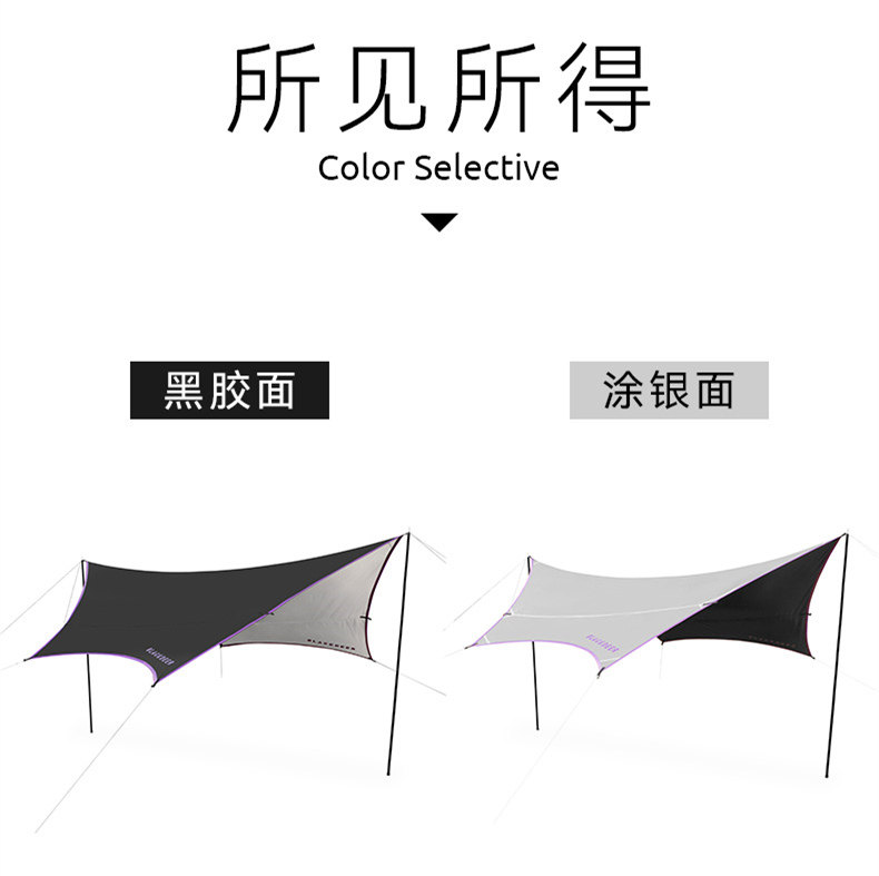 Атриум 黑鹿户外黑胶天幕露营野营遮阳蓬野餐便携式装备防水折叠防晒云荫 Blackdeer