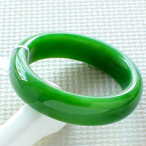 Xinjiang and Tian Bei jade bracelet womens natural jewelry jade bracelet spinach green jade bracelet widening girl with certificate