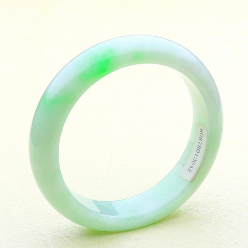 Circle floating and yang green emerald bracelet Myanmar old pit glutinous jade bracelet natural A high end bracelet 53mm