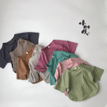 bi into the explosion of beauty Morandi comes with cool feeling 2020 new children summer cotton T-shirt men and women foreign style loose