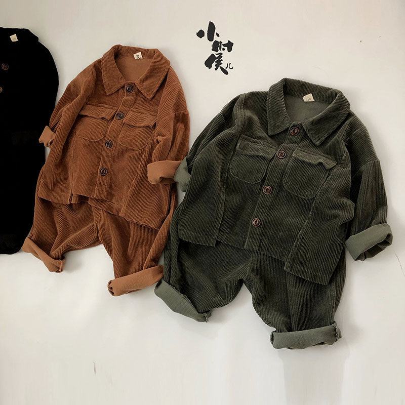 2022 new girls' tops retro Western style boys' spring and autumn winter coats children's baby Korean coat tide