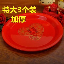 Wedding Supplies Red Plastic Delight Tray Candy Pan Tea Tray Fruit Tray Wedding Banquet Tray Toast Toast Tray Toast