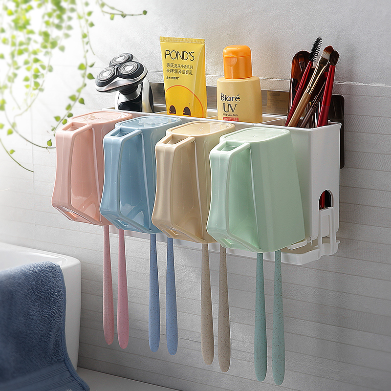 Dressing room Perforated Toothbrush Shelf electric toothbrush rack suction wall-mounted toothbrushing cup Tooth Suit Gargling Cup