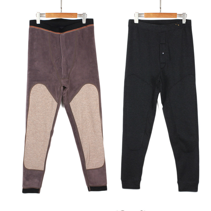 Oversize size men's warm pants plus suede thickened winter high waist loose fattener daddy mid aged cotton pants 200 catty