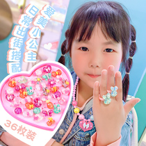 Childrens toy little ring female Princess cute gem diamond imitation Crystal girl child baby plastic jewelry