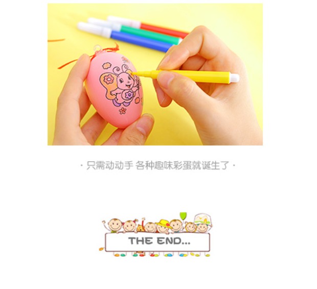 Phục sinh trứng trẻ em tự làm thủ công sơn trứng đặt đồ chơi trứng mô phỏng vẽ tay màu nhựa - Handmade / Creative DIY đồ dùng tự tạo mầm non