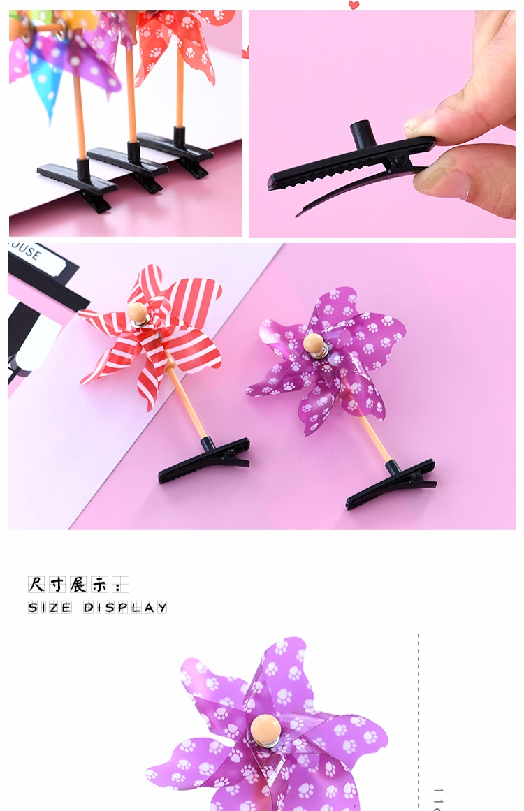 Rõ ràng cối xay gió kẹp tóc trẻ em dễ thương Hàn Quốc tiara cô gái kẹp tóc trên clip bên clip cô gái bé phụ kiện tóc trâm cài tóc