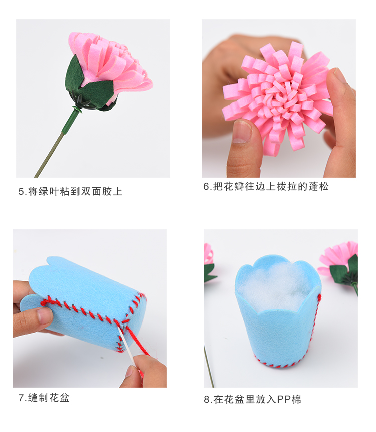 Rõ ràng sáng tạo diy handmade cẩm chướng vải nhờ vào hoa trong chậu trẻ em của giáo dục vật liệu gói đồ chơi