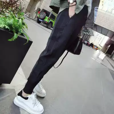 South Korea 2021 spring and summer new bf wind black sweatpants women loose thin slim small feet casual Haren pants tide