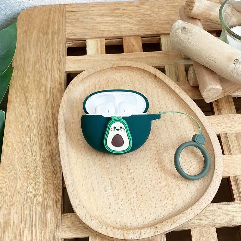 Милоe авокадо защитный чехол для наушников QCY AilyPods, против падения, корпус для хранения аксессуаров qcyailypods, отделение зарядки, мультяшный чехол, силиконовый корпус T20, индивидуальный дизайн