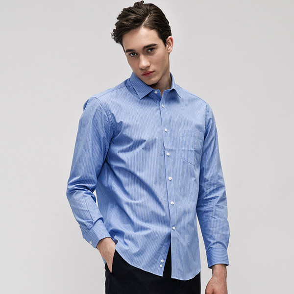 鲁泰佰杰斯 纯棉 男式条纹长袖衬衣 天猫优惠券折后￥49包邮（￥99-50）2色可选