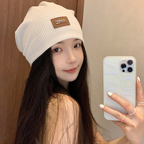 Summer womens cold hat confinement hat maternal postpartum spring and autumn pile hat white hat womens thin knitted woolen hat