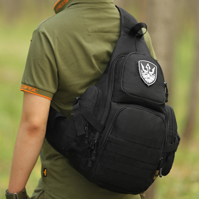 Shoulder bag men's large-capacity cycling backpack sports and leisure outdoor tooling functional wind dark tactical messenger bag