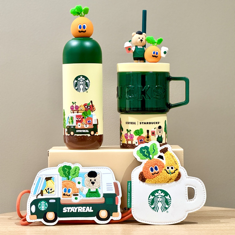 Starbucks Mayday Stayreal Collaboration Carrot Plush Keychain Card Holder Luggage Tag Insulated Straw Cup