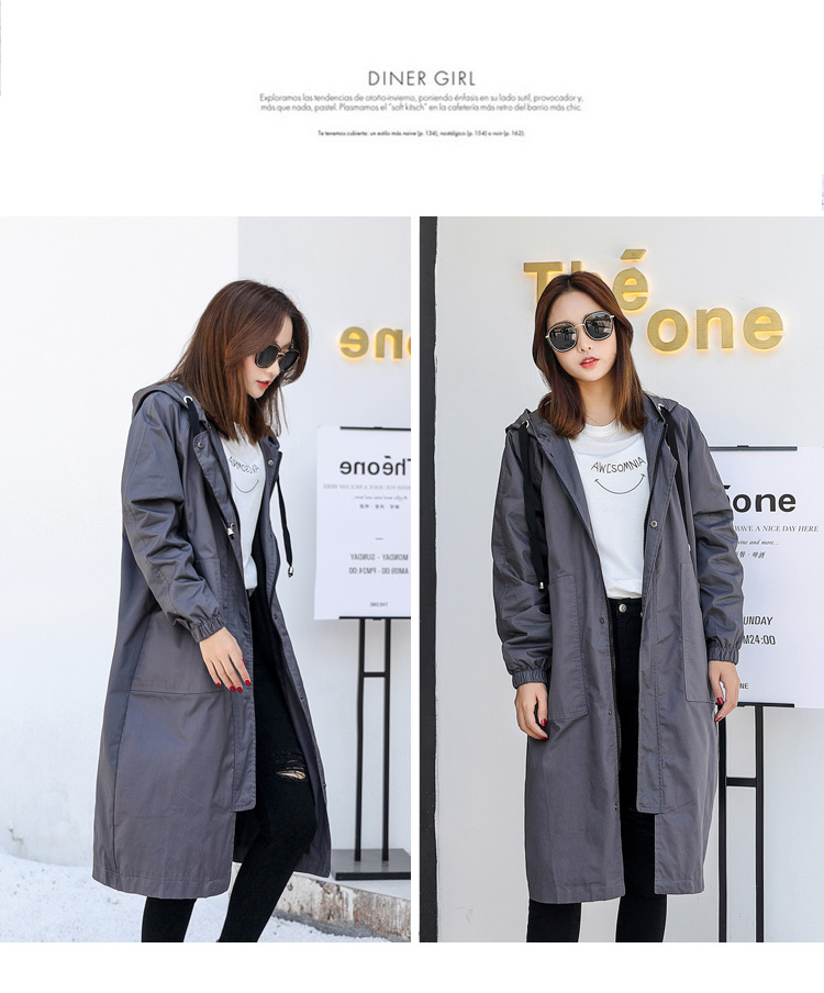 Áo khoác cotton nữ học sinh bf mùa thu đông mới size lớn 2018 mặc giản dị trùm đầu phiên bản Hàn Quốc của áo gió nữ dài áo hoodie nữ form rộng