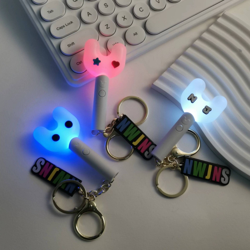 New Jeans Mini Light Stick Keychain Glow Stick Pendant Electronic Light-Up Pendant Same Style Merchandise