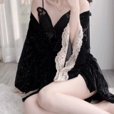 Демисезонная сексуальная кружевная пижама, банный халат, эффект подтяжки, с открытой спиной