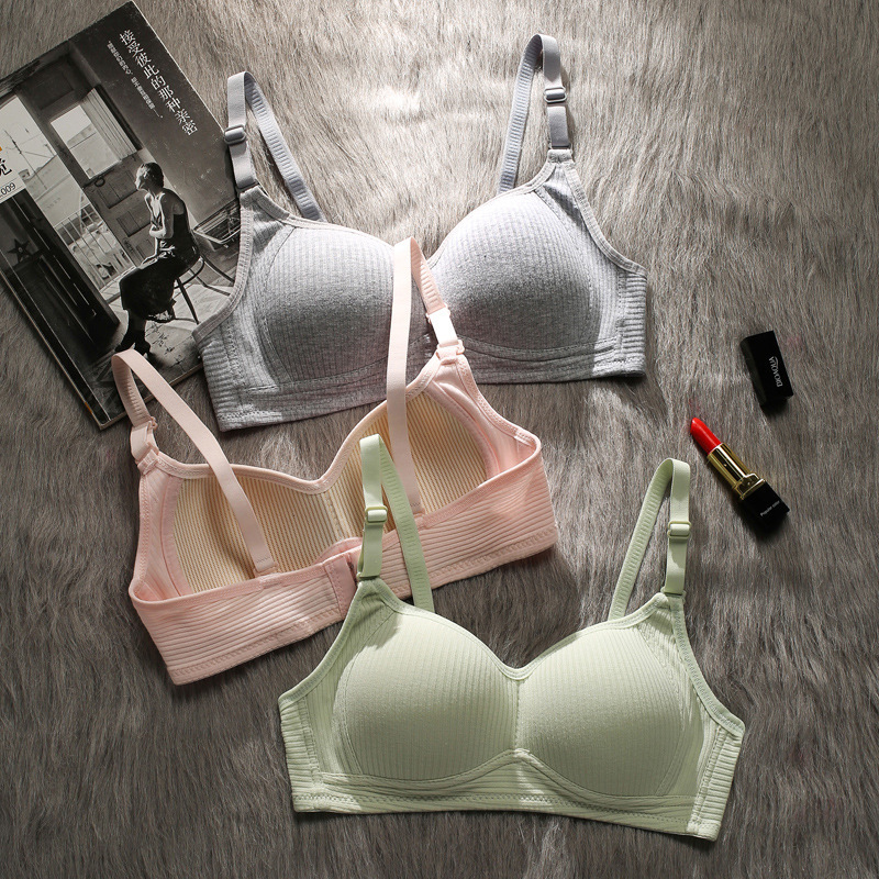 Pure Cotton Underwear for Female Students, Thin Style, No Underwire Bra and Panty Set, Small Chest Gathering, Anti-Sagging, Side Breast Reduction Pure Cotton Underwear for Female Students, Thin Style, No Underwire Bra and Panty Set, Small Chest Gathering, Anti-Sagging, Side Breast Reduction