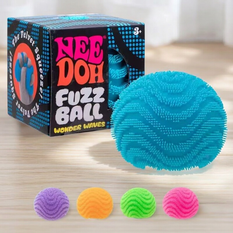 Needoh Fuzz Ball Wonder Waves Squishy Ball Plush Ball Stress Relief Ball Rose Same Style