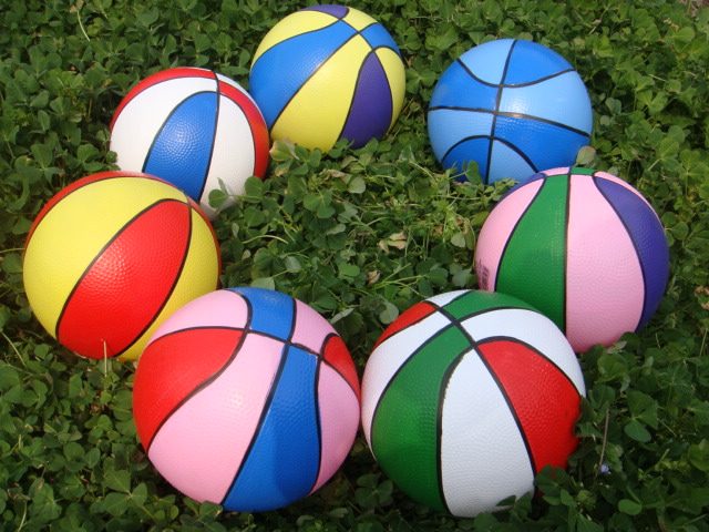 Kindergarten thickened eco-friendly elastic color basketball Children's toy ball inflatable baby little leather ball slapping ball