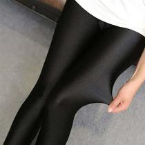 Hot sale solid sexy Shiny Black Thin Elastic Womens High Wai