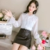 Áo sơ mi voan của phụ nữ quần áo mùa thu 2021 xu hướng mới thời trang khí chất ren dài tay quần áo hàng đầu phong cách nước ngoài siêu cổ tích - Áo sơ mi chiffon ren