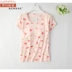 Áo lót nữ cotton mỏng có đệm ngực, free bra, áo pyjama, áo thun ngắn tay, mặc ở nhà - Pyjama