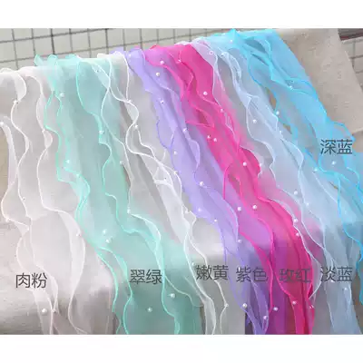 Orgenza multicolor three-dimensional skirt dress wedding accessories skirt lengthen dress neckline lace Yarn fabric