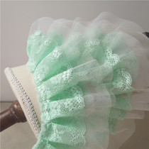 9cm wide double layer pastoral high quality exquisite mesh yarn I-shaped pleated lace accessories sold per meter price