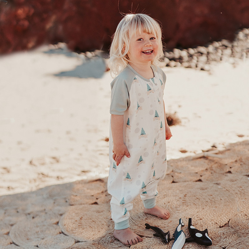 Nest Designers Baby Sleeping Bag Spring Summer New Product Four Layers Gauze Short Sleeve Splicing Baby Legs Sleeping Bag