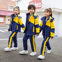 Pupil school uniform spring and autumn winter clothing children's sports class clothing kindergarten clothing suit three-in-one warm charge clothing
