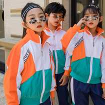Pupil school uniform spring and autumn suit children English sports style kindergarten clothing two-piece new era class clothing tide