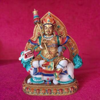 King of treasures/king of wen/bishamon/12cm painted buddha statue brahma statue buddhist hall worship decoration