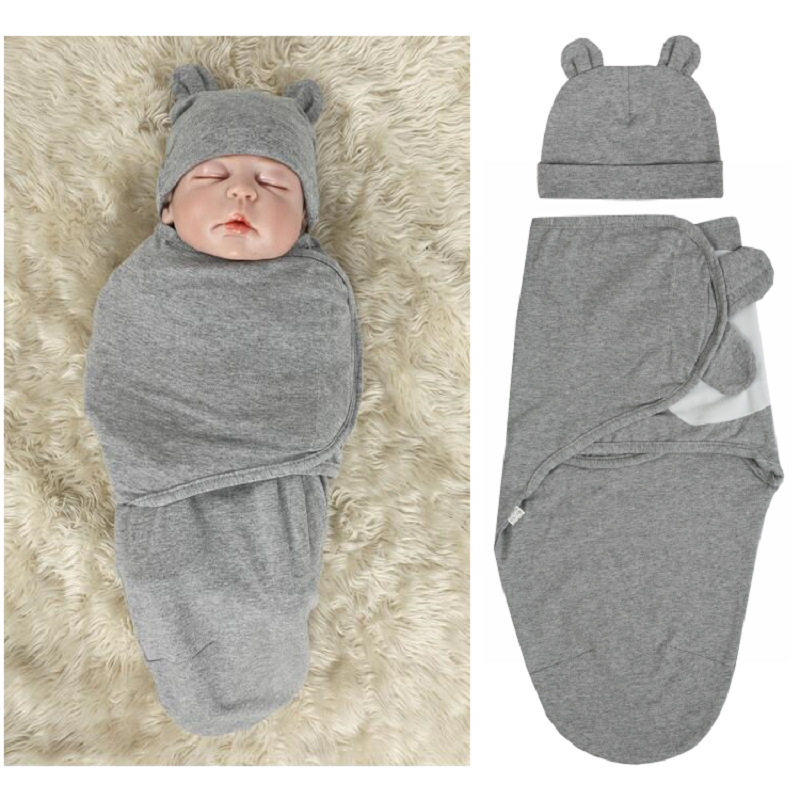Neonatal Anti - Scream Sheet Baby Shelter Baby Shelter All Cotton Baby Titus Cap Sleeping Bag Set 0 - March Rabbit Ear Hat