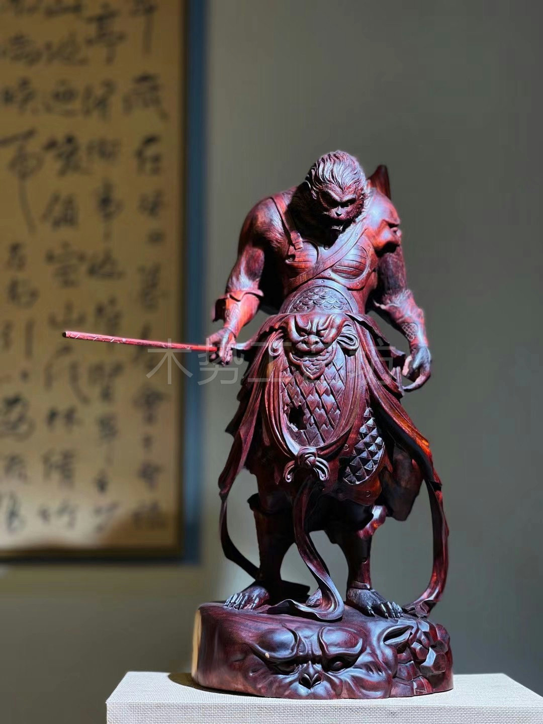 Indian Small Leaf Purple Sandalwood Sky Great San Sun Epiphany Pure Handmade Clear Knife Engraving Office Clubhouse Swing Piece Collection Grade