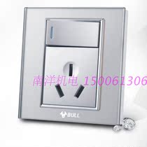 Bull socket high crystal glass panel full moon silver one open three holes 16A socket G22E204 3 holes 16A