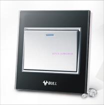 Bull switch socket high crystal glass switch panel carbon crystal black one open multi-control switch G22K134 multi-control