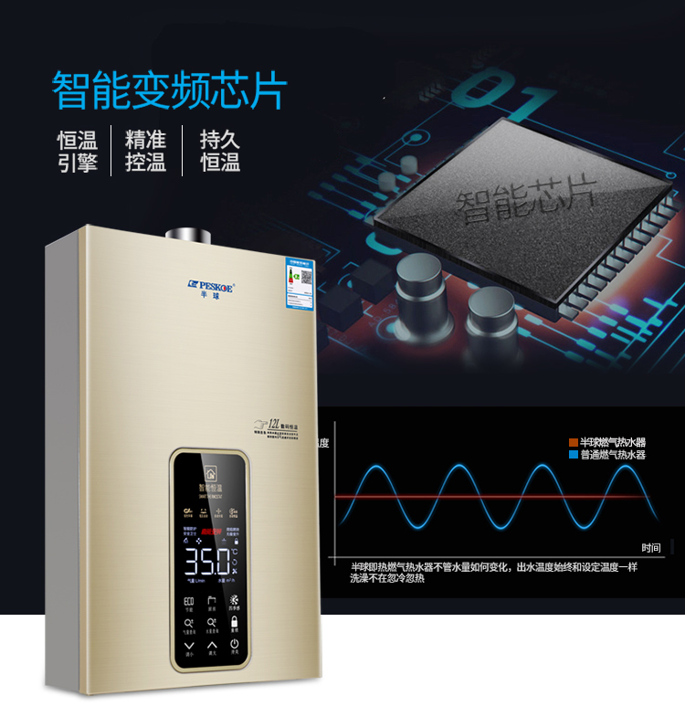 bình nóng lạnh mini Bán cầu thay đổi tần số nhiệt độ không đổi nhiệt độ máy nước nóng nhà khí tự nhiên loại mạnh xả khí hóa lỏng 12 lít 16L l tắm - Máy đun nước bình nóng lạnh năng lượng mặt trời
