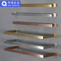 Clothing store wall stainless steel brushed rose gold front side hanging display stand Wall clothing hanging rack