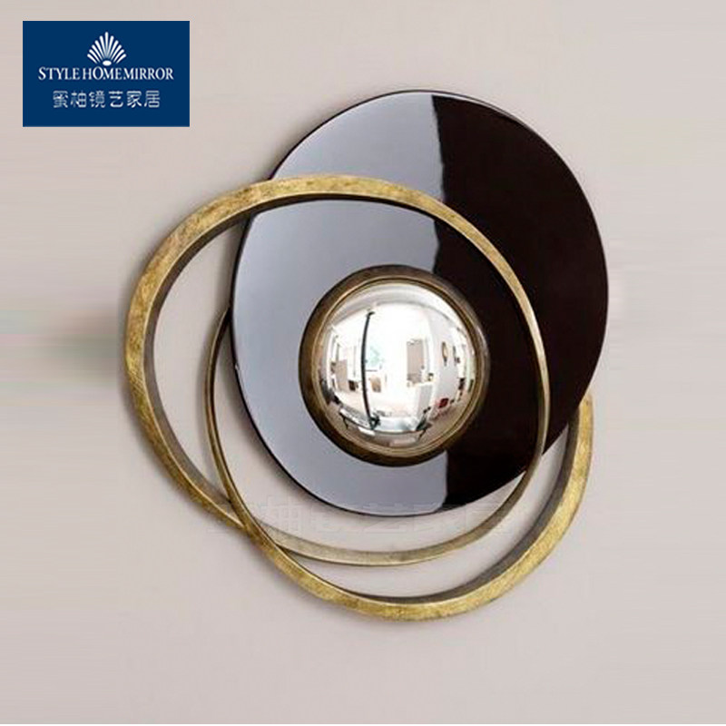 Grapefruit American-style exhibition hall sample room golden entrance mirror living room hanging decorative cloakroom foyer light luxury art mirror