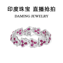 Indian International Jewelry Show Beatrist Mother Green Ear Nail Female Pigeon Blood Ruby Necklace Royal Sapphires