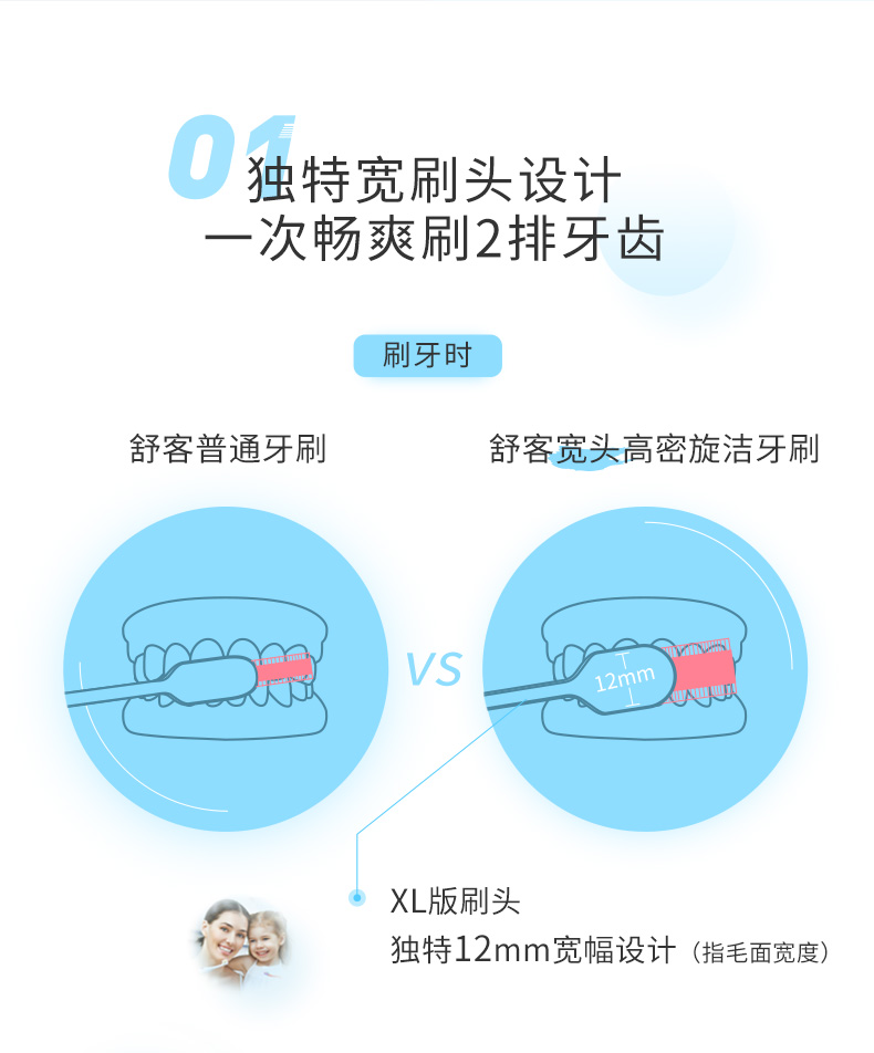 舒客旗舰店软毛牙刷大头10支