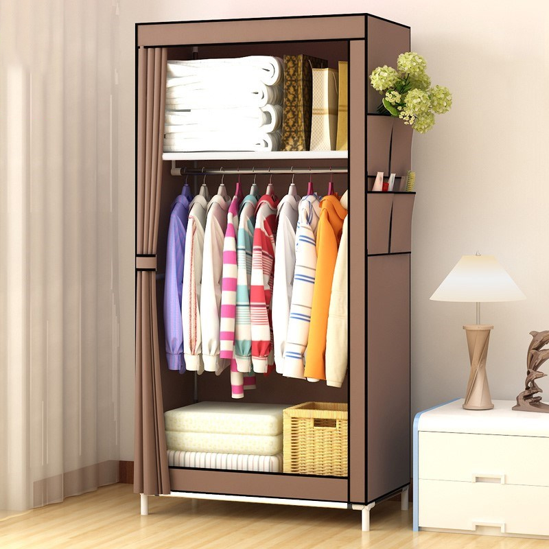 Simple Wardrobe Small Mini Mini Closet 60-70 Cm Wide Single Assembly Cloth Art Portable Dormitory Hung Wardrobe t