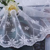 Curtain vertical edge pillow sofa decorative webbing embroidered material spliced ​​with water-soluble flowers white lace M-33